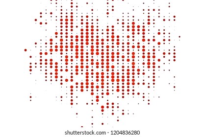 Light Orange vector pattern with spheres. Illustration with set of shining colorful abstract circles. Pattern of water, rain drops.