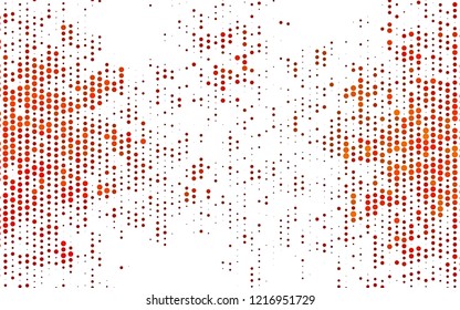 Light Orange vector pattern with spheres. Illustration with set of shining colorful abstract circles. Design for business adverts.