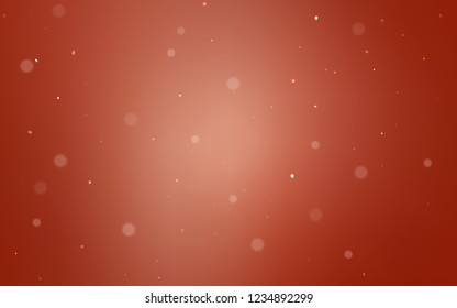 Light Orange vector pattern with spheres. Blurred decorative design in abstract style with bubbles. New design for ad, poster, banner of your website.