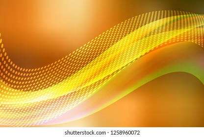 Light Orange vector pattern with spheres, triangles. Design with connection of dots and lines on colorful background. Design for poster, banner of websites.