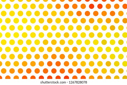 Light Orange vector pattern with spheres. Illustration with set of shining colorful abstract circles. Pattern for beautiful websites.
