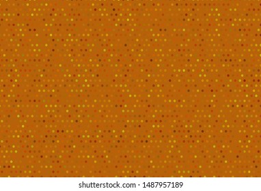 Light Orange vector pattern with spheres. Illustration with set of shining colorful abstract circles. Pattern for textures of wallpapers.