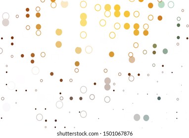 Light Orange vector pattern with spheres. Beautiful colored illustration with blurred circles in nature style. Completely new template for your brand book.