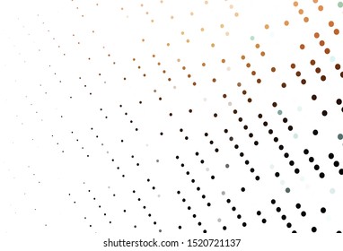 Light Orange vector pattern with spheres. Modern abstract illustration with colorful water drops. Pattern for ads, leaflets.