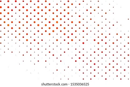 Light Orange vector pattern with spheres. Illustration with set of shining colorful abstract circles. Pattern of water, rain drops.