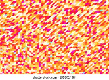 Light Orange vector pattern with spheres. Glitter abstract illustration with blurred drops of rain. Pattern for textures of wallpapers.