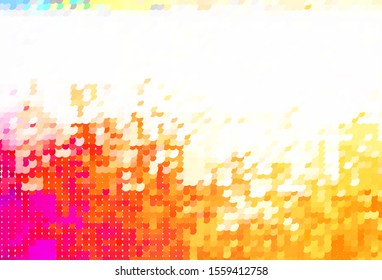 Light Orange vector pattern with spheres. Glitter abstract illustration with blurred drops of rain. Pattern for textures of wallpapers.