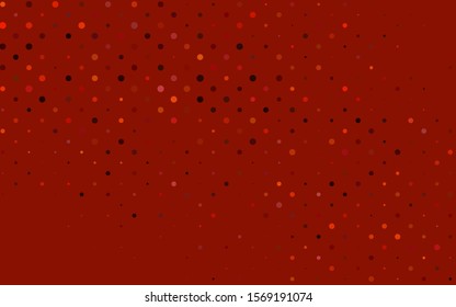 Light Orange vector pattern with spheres. Illustration with set of shining colorful abstract circles. Pattern of water, rain drops.