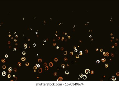 Light Orange vector pattern with spheres. Modern abstract illustration with colorful water drops. Pattern of water, rain drops.