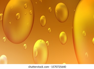 Light Orange vector pattern with spheres. Abstract illustration with colored bubbles in nature style. Pattern can be used as texture of water, rain drops.