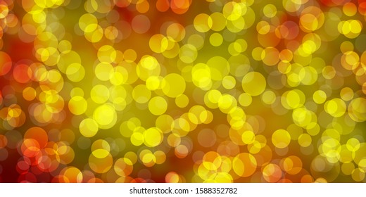 Light Orange vector pattern with spheres. Modern abstract illustration with colorful circle shapes. Pattern for booklets, leaflets.