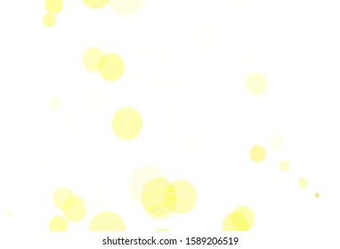 Light Orange vector pattern with spheres. Glitter abstract illustration with blurred drops of rain. Pattern for textures of wallpapers.