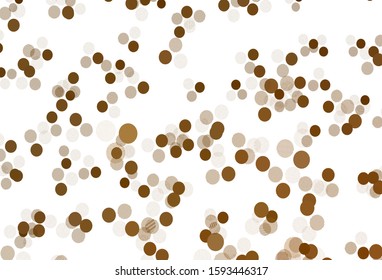 Light Orange vector pattern with spheres. Modern abstract illustration with colorful water drops. Pattern for ads, leaflets.