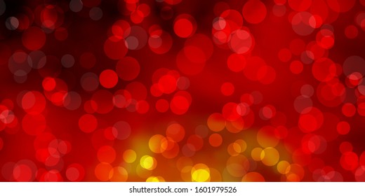 Light Orange vector pattern with spheres. Colorful illustration with gradient dots in nature style. Pattern for business ads.