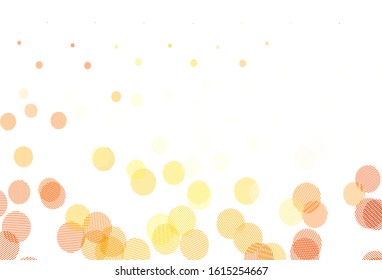 Light Orange vector pattern with spheres. Abstract illustration with colored bubbles in nature style. Design for poster, banner of websites.