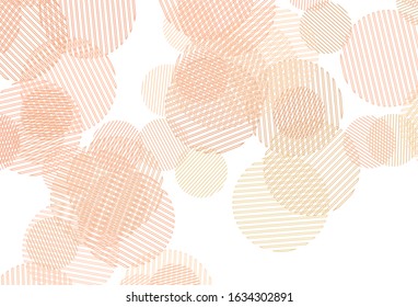 Light Orange vector pattern with spheres. Glitter abstract illustration with blurred drops of rain. Pattern for textures of wallpapers.