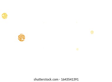 Light Orange vector pattern with spheres. Blurred bubbles on abstract background with colorful gradient. Pattern for ads, leaflets.