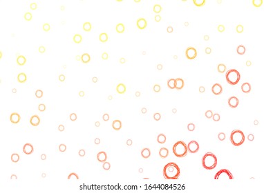 Light Orange vector pattern with spheres. Beautiful colored illustration with blurred circles in nature style. Pattern for ads, leaflets.