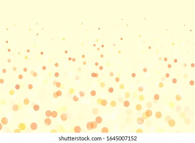 Light Orange vector pattern with spheres. Abstract illustration with colored bubbles in nature style. Pattern for ads, leaflets.