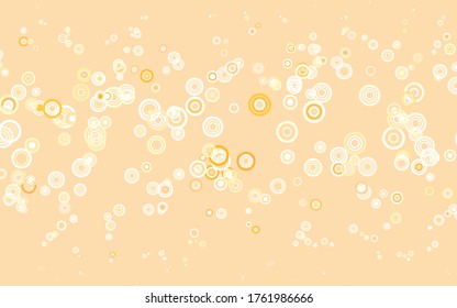 Light Orange vector pattern with spheres. Modern abstract illustration with colorful water drops. Pattern for beautiful websites.