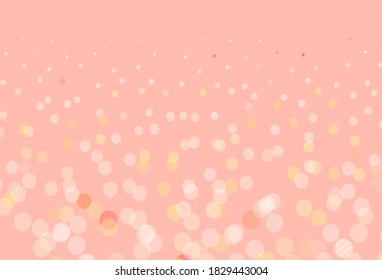 Light Orange vector pattern with spheres. Blurred decorative design in abstract style with bubbles. Pattern for beautiful websites.