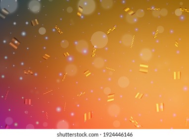 Light Orange vector pattern with spheres. Abstract illustration with colored bubbles in nature style. Base for booklets, leaflets