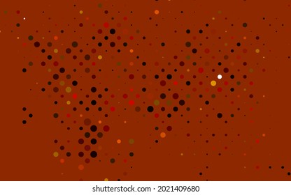 Light Orange vector pattern with spheres. Blurred decorative design in abstract style with bubbles. Pattern for ads, booklets.