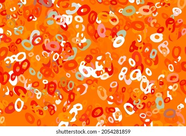 Light Orange vector pattern with spheres. Abstract illustration with colored bubbles in nature style. Completely new template for your brand book.