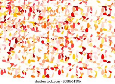 Light Orange vector pattern with spheres. Blurred decorative design in abstract style with bubbles. Design for poster, banner of websites.