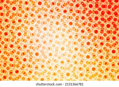 Light Orange vector pattern with spheres. Glitter abstract illustration with blurred drops of rain. Pattern for futuristic ad, booklets.