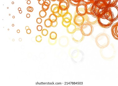 Light Orange vector pattern with spheres. Blurred decorative design in abstract style with bubbles. Pattern for ads, leaflets.