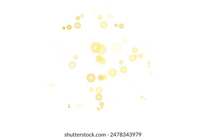 Light Orange vector pattern with spheres. Illustration with set of shining colorful abstract circles. Pattern for beautiful websites.