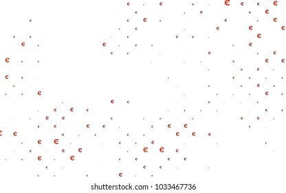 Light Orange vector pattern with symbols of Euro. Shining colored illustration with Euro signs, EUR. The pattern can be used for ad, booklets, leaflets of banks.