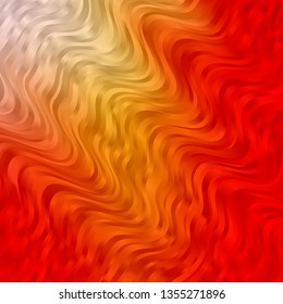 Light Orange vector pattern with wry lines. Colorful abstract illustration with gradient curves. Best design for your ad, poster, banner.