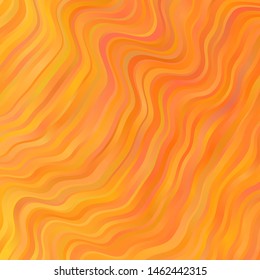 Light Orange vector pattern with wry lines. Abstract illustration with bandy gradient lines. Design for your business promotion.