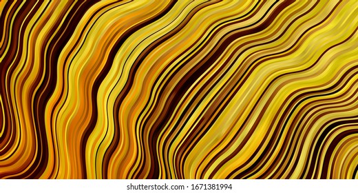 Light Orange vector pattern with wry lines. Abstract illustration with bandy gradient lines. Best design for your posters, banners.