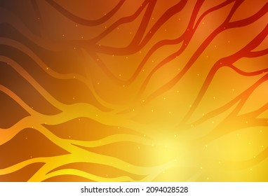 Light Orange vector pattern with wry lines. Brand new colorful illustration in curved style. Background for cell phone screens.