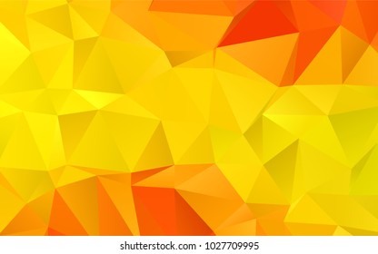 Light Orange vector polygon abstract background. Glitter abstract illustration with an elegant design. Triangular pattern for your business design.