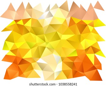 Light Orange vector polygon abstract background. Triangular geometric sample with gradient.  The template can be used as a background for cell phones.