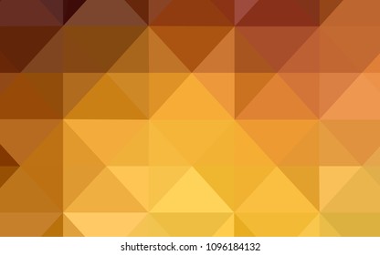 Light Orange vector polygon abstract backdrop. Creative illustration in halftone style with triangles. Brand new design for your business.