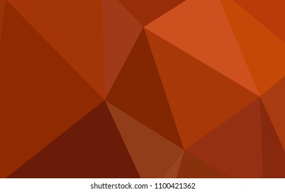 Light Orange vector polygon abstract background. Glitter abstract illustration with an elegant triangles. Completely new template for your banner.