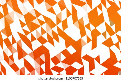 Light Orange vector polygon abstract template. Shining illustration, which consist of triangles. The best triangular design for your business.