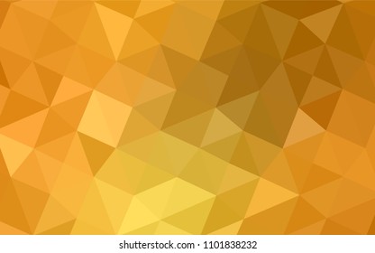 Light Orange vector polygon abstract layout. Shining polygonal illustration, which consist of triangles. That pattern can be used as a part of a brand book.