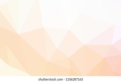 Light Orange vector polygon abstract backdrop. Shining polygonal illustration, which consist of triangles. Polygonal design for your web site.