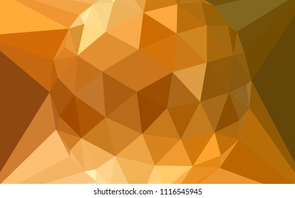 Light Orange vector polygon abstract backdrop with a gem in a centre. Abstract illustration with an elegant triangles. Triangular pattern for your design.