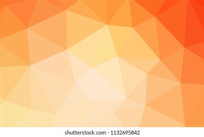 Light Orange vector polygon abstract backdrop. Creative illustration in halftone style with triangles. Textured pattern for your backgrounds.
