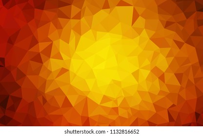 Light Orange vector polygon abstract backdrop. A completely new color illustration in a polygonal style. Brand new design for your business.