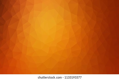 Light Orange vector polygon abstract backdrop. Creative illustration in halftone style with triangles. Best triangular design for your business.