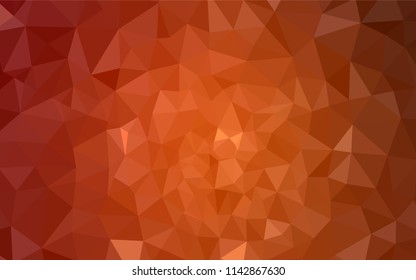 Light Orange vector polygon abstract layout. Creative illustration in halftone style with triangles. Brand new design for your business.