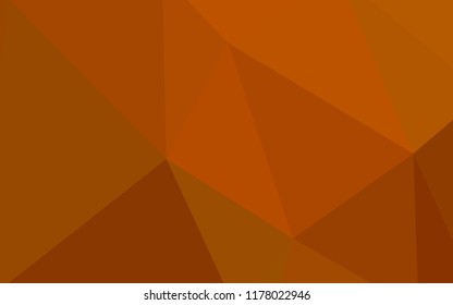 Light Orange vector polygon abstract backdrop. Shining polygonal illustration, which consist of triangles. Template for cell phone's backgrounds.